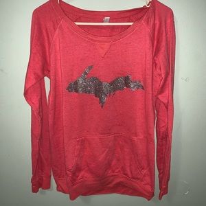 ENZA Scoop Neck Long Sleeve Fleece Top